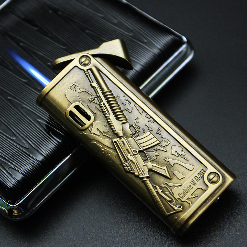 Fire Starter Flint - Windproof Jet Flame Lighter with Leather