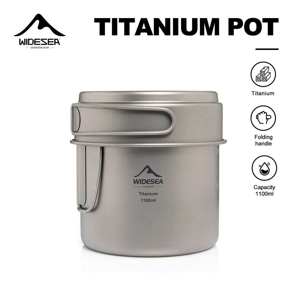 Outdoor Camping World - Widesea Ultralight Titanium Camping Pot 1100ml