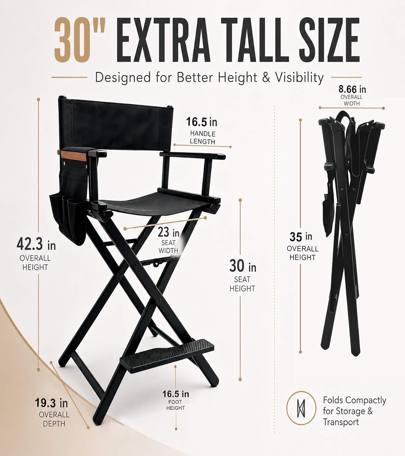 Tall Director Chair Portable A - Outdoor Camping High Chair review and price