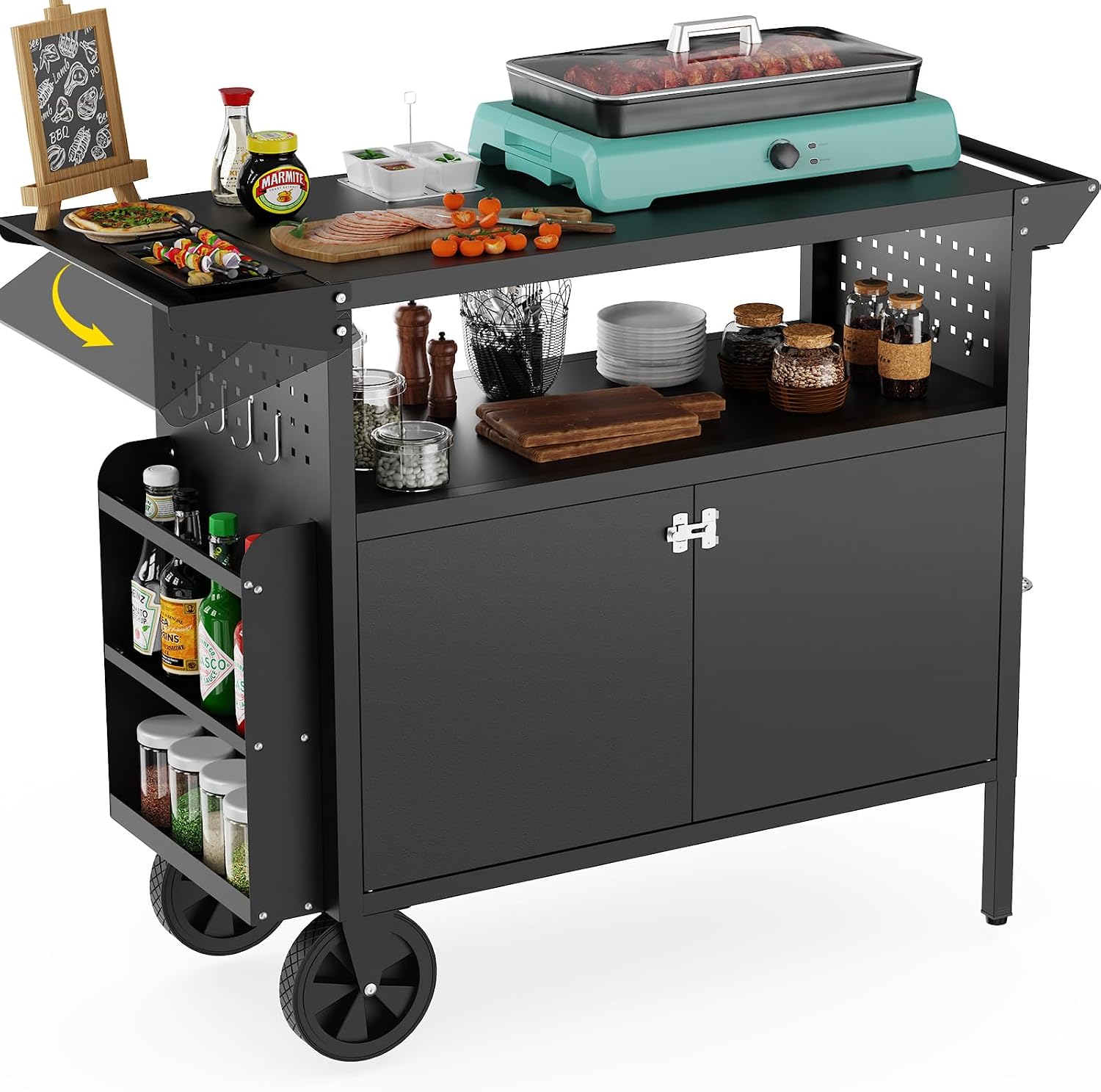 Outdoor Grill Cart Table With  - Outdoor Camping Table review and price