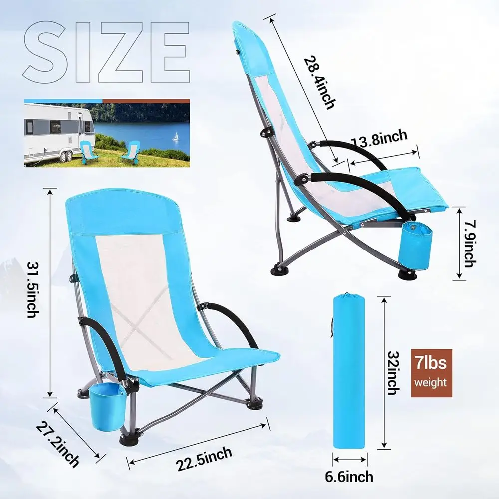 Portable 2-Pack Blue Beach Cha - Outdoor Camping High Chair review and price