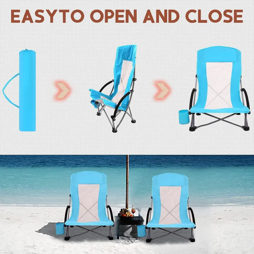 Portable 2-Pack Blue Beach Cha - Outdoor Camping High Chair review and price
