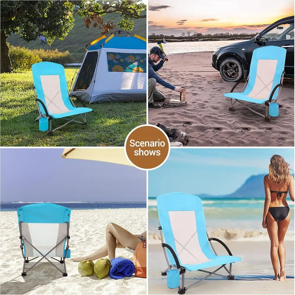Portable 2-Pack Blue Beach Cha - Outdoor Camping High Chair review and price
