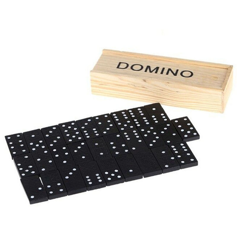 28pcs/Set Wooden Domino Board  - Outdoor Camping For Kids review and price