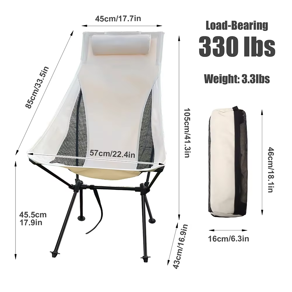 Detachable Headrest High Back  - Outdoor Camping High Chair review and price
