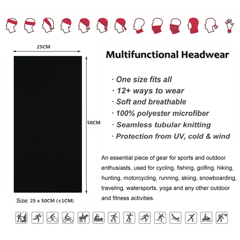 Seamless Solid Color Bandanas  - Outdoor Camping Essential Gear review and price