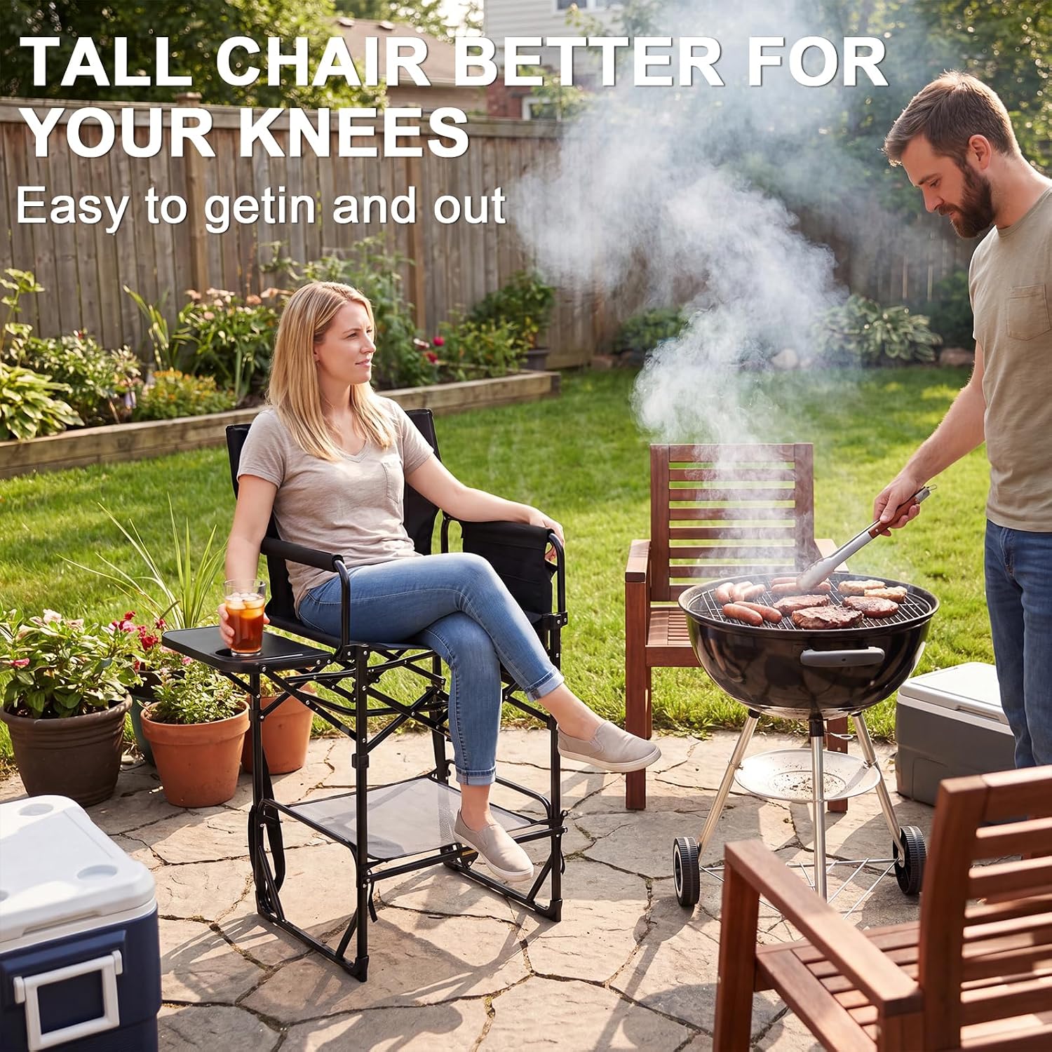 2 Pack Extra Tall Folding Camp - Outdoor Camping High Chair review and price